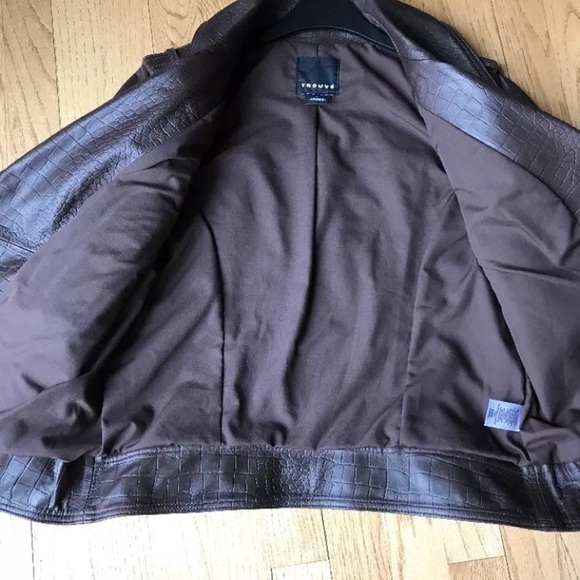 Trouve Dark Brown Leather Jacket - Picture 6 of 7